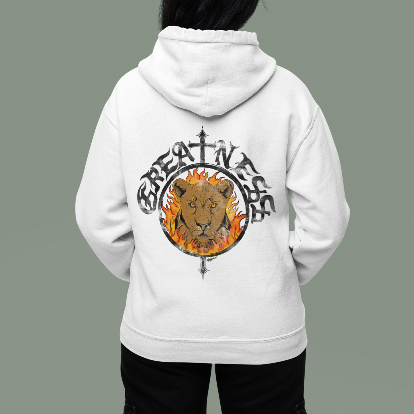 LIONESS GREATNESS HOODIE (WHITE)