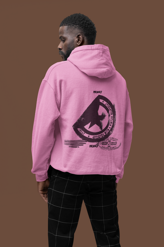 PREMIUM VINTAGE HEARTBEAT HOODIE (PINK & MAGENTA)