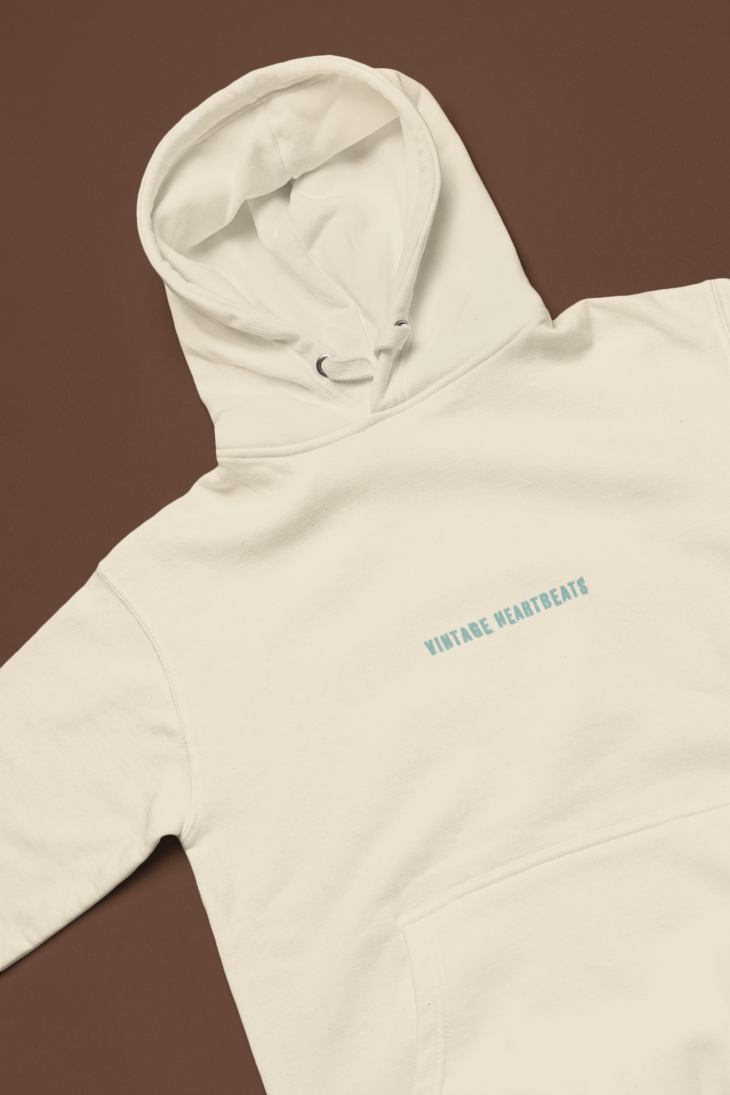 PREMIUM VINTAGE HEARTBEAT HOODIE (WHITE & MINT)