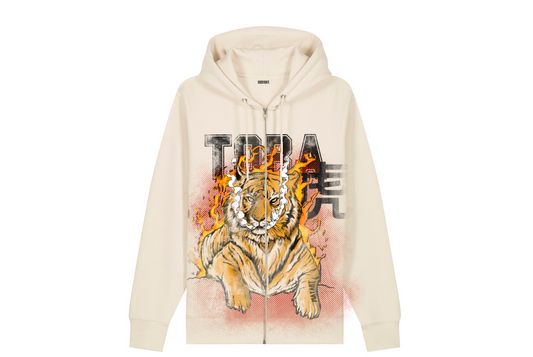 PREMIUM VINTAGE TORA ZIP-UP HOODIE (OFF-WHITE)